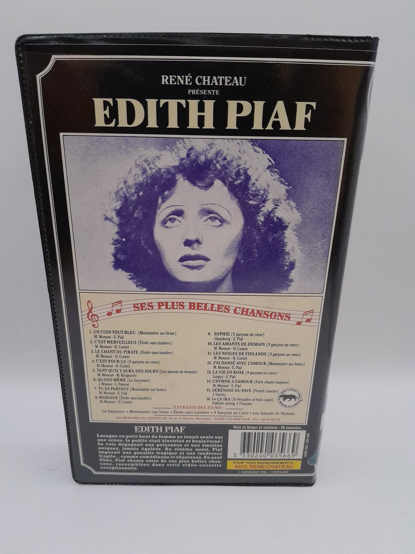 VHS Édith Piaf : Les Plus Belles Chansons René <chateau video