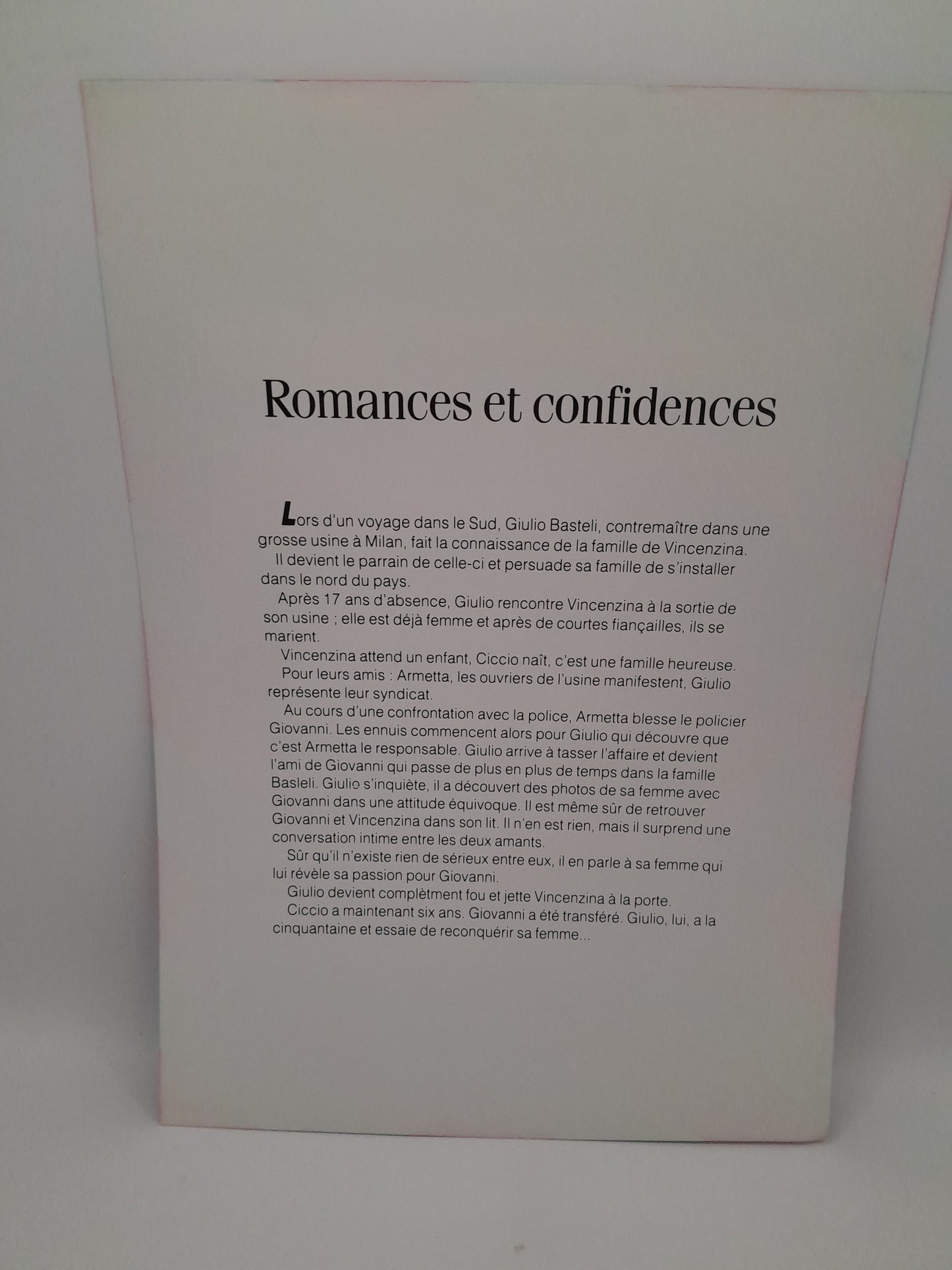 Affiche Vidéo Club du Film : "Romances et Confidences" 29 x 20.5 cm