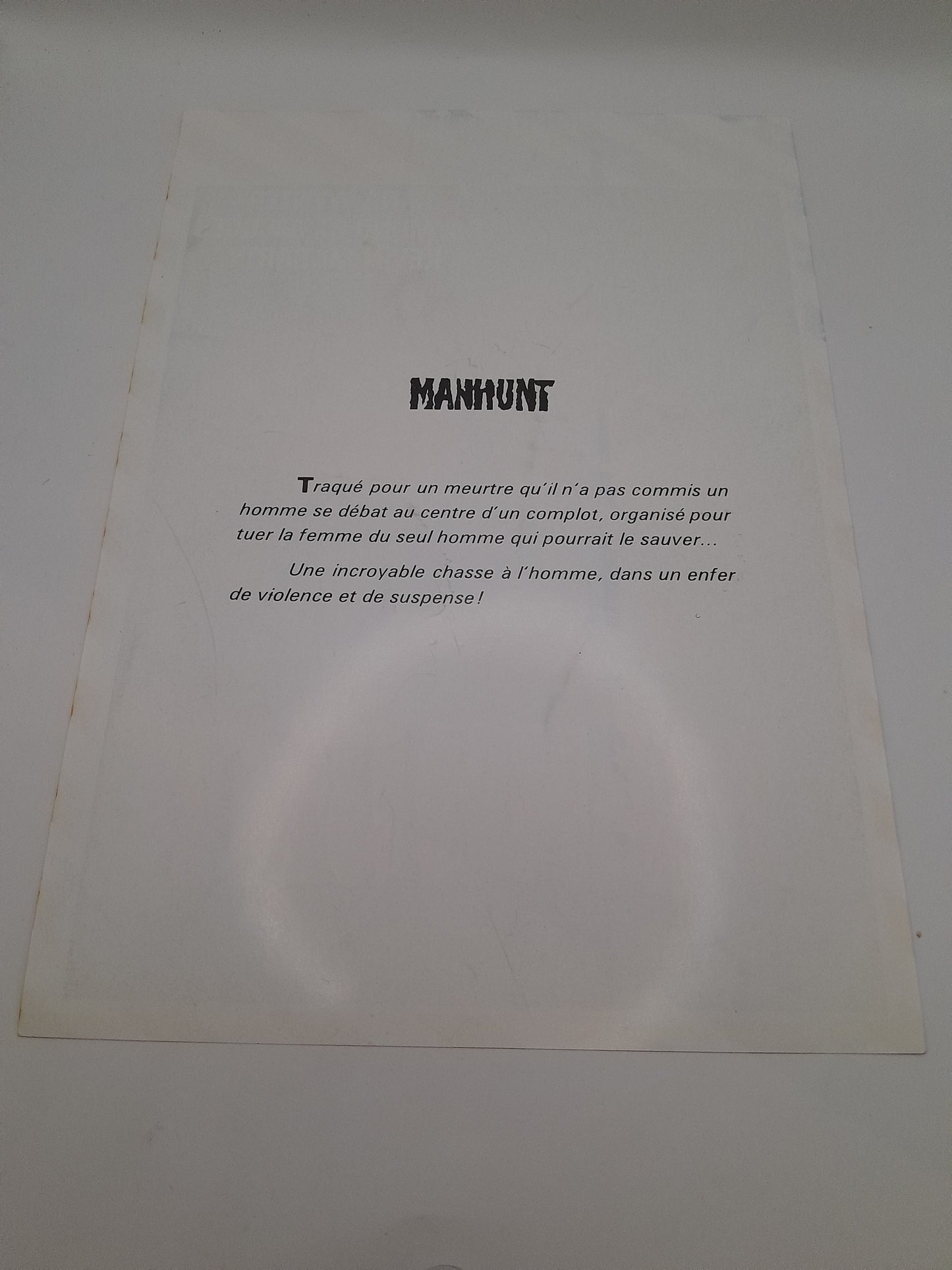 Affiche Vidéo Club du film "Manhunt" 29 x 20.5 cm