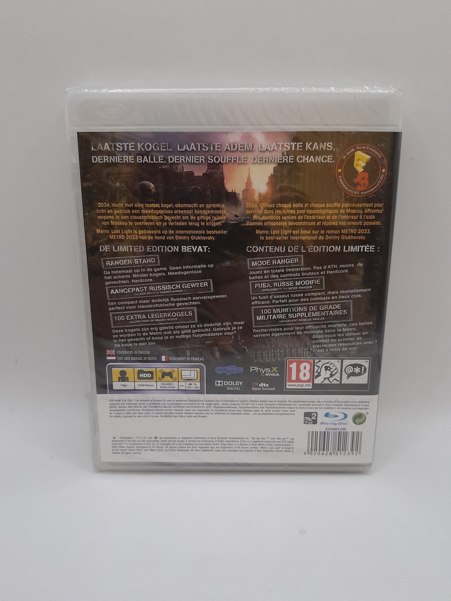 Jeu PS3 "Metro: Last Light" Édition Limitée neu/blister