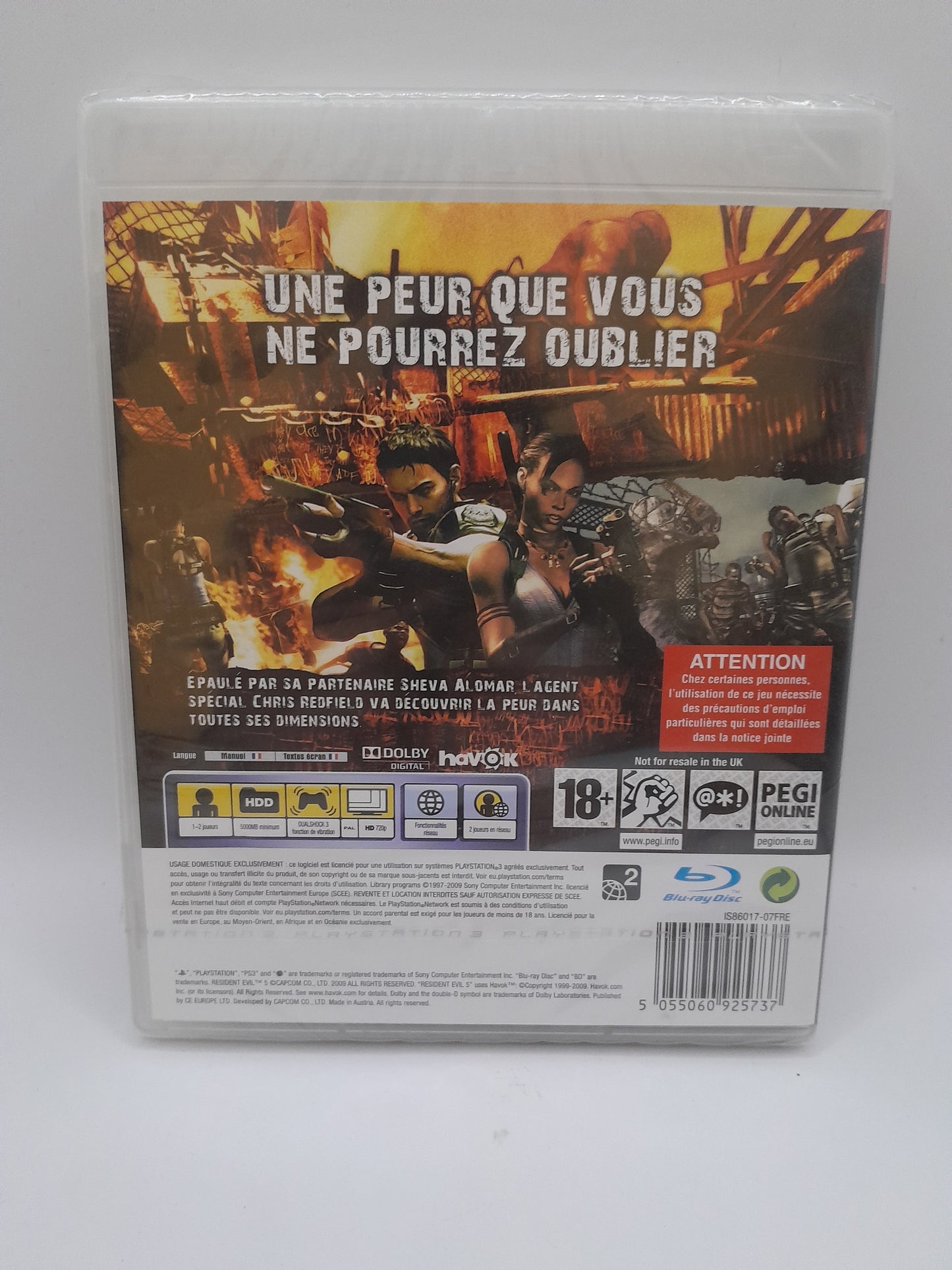Jeu Resident Evil 5 sur Playstation 3 neuf/blister