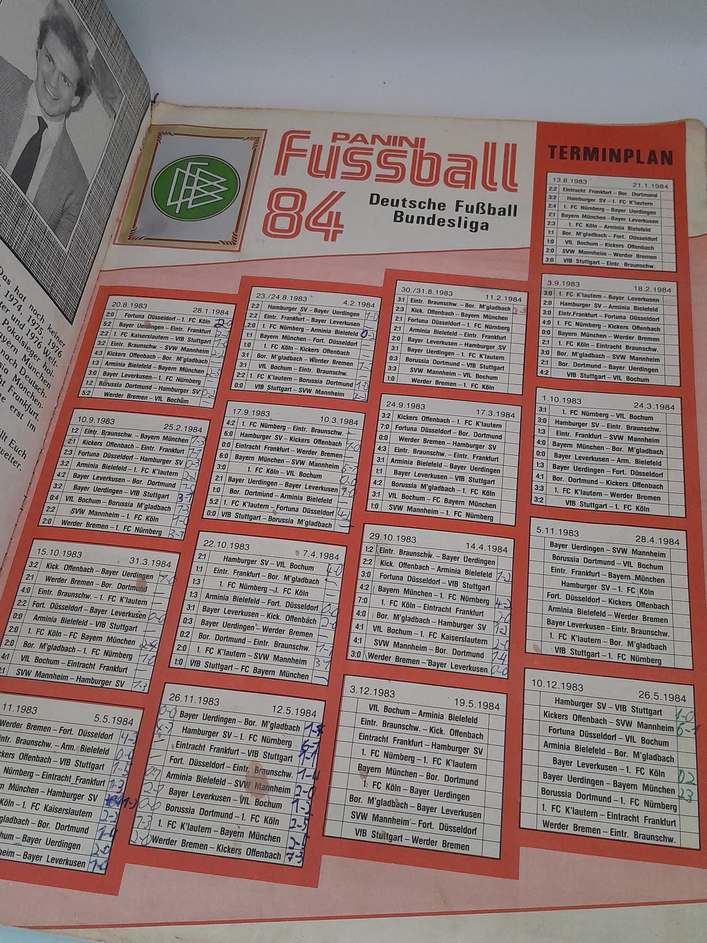 Album Panini Football/Fussball Championnat Allemand 84 manque 6 images