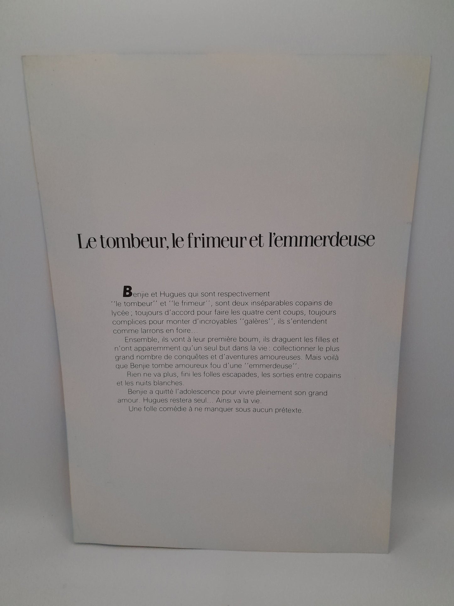 Affiche Vidéo Club du film "Le Tombeur, Le Frimeur et l'Emmerdeuse" 29 x 20.5 cm
