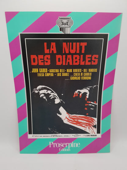 Affiche Vidéo Club  du film "La Nuit des Diables" 29 x 20.5 cm