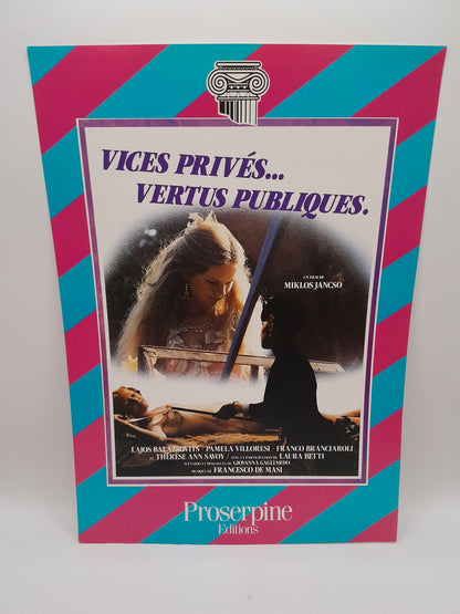 : Affiche Vidéo Club du Film "Vice Privé, Vertu Publique" 29 x 20.5 cm