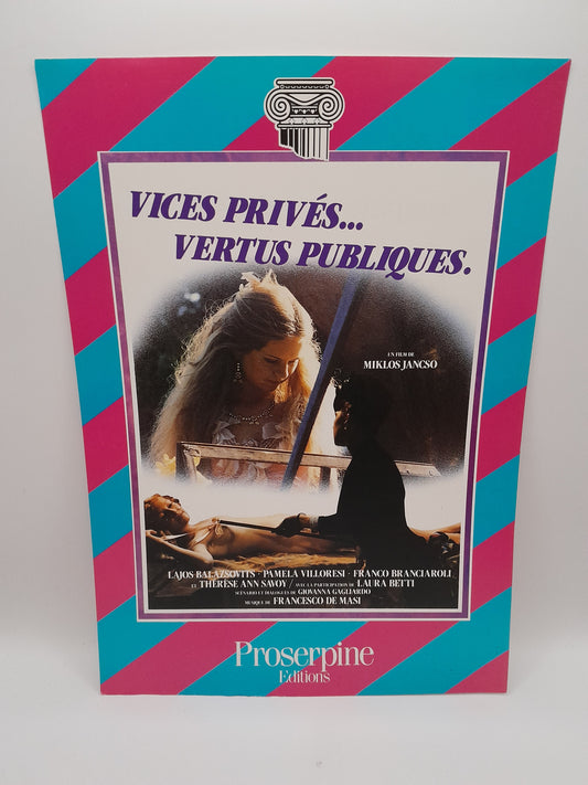 : Affiche Vidéo Club du Film "Vice Privé, Vertu Publique" 29 x 20.5 cm