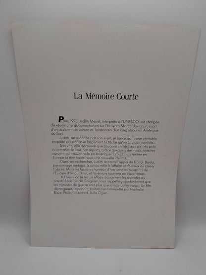 Affiche Vidéo Club du Film :La Mémoire Courte 29 x 20.5 cm