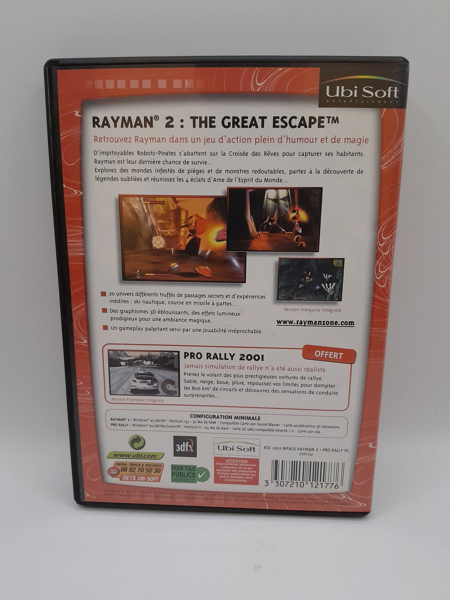 Jeu PC Rayman 2 et Pro Rallye 2001