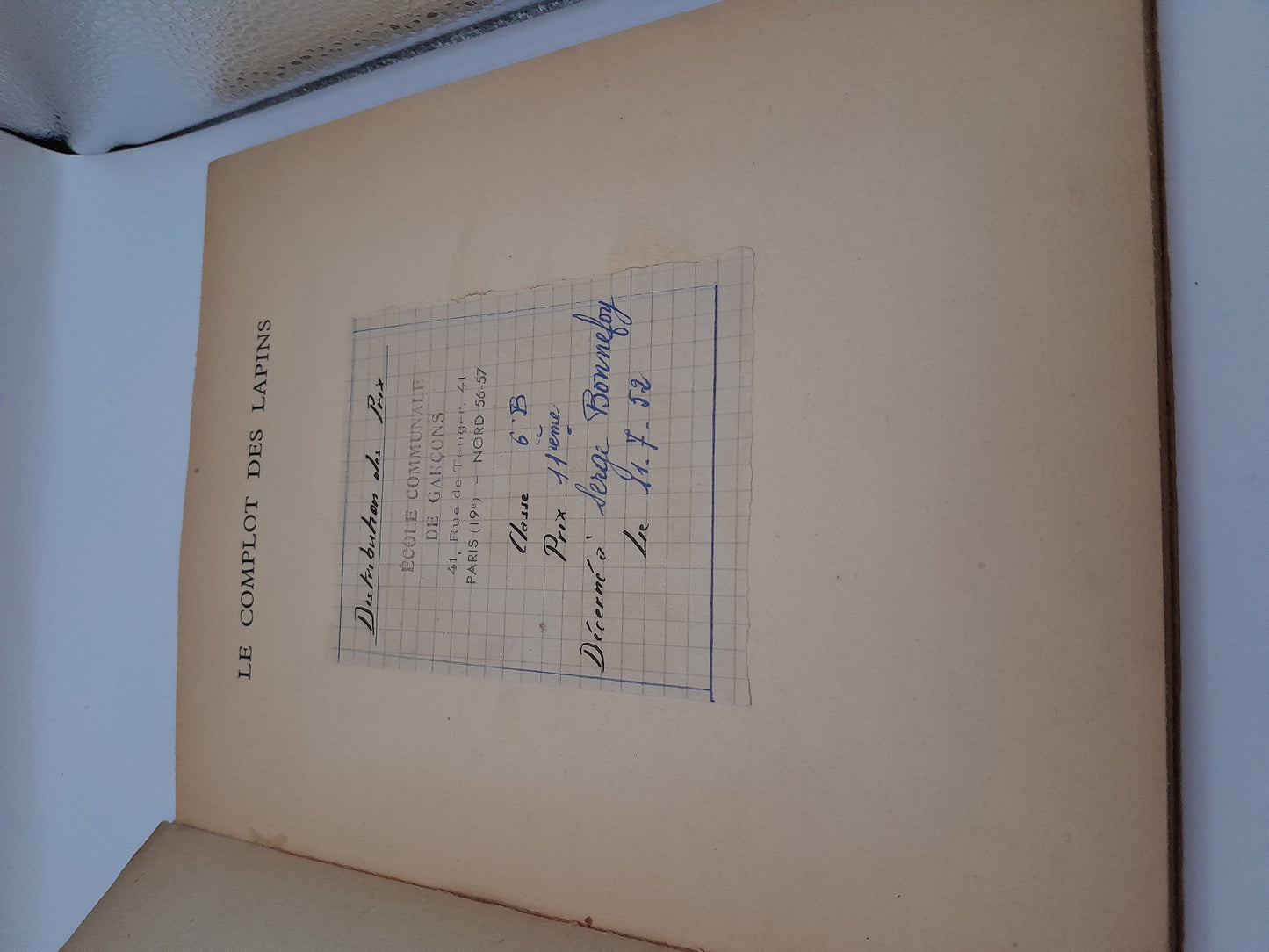 Livre ancien "Le Complot des Lapins"Maurice Tillieux
