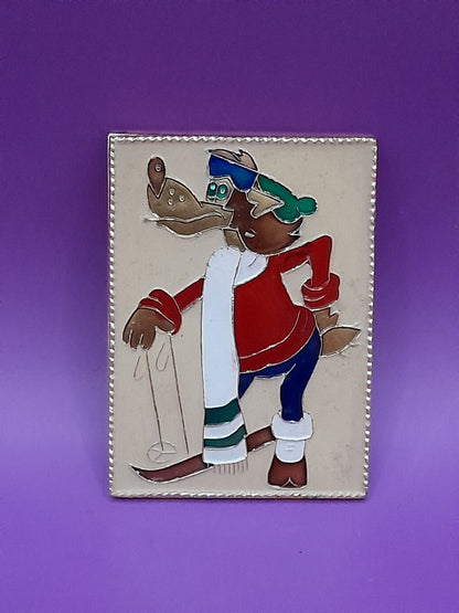 Broche Soviétique du Loup de Dessin Animé