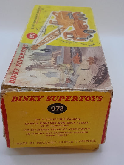 Jouet Dinky Supertoys 20 Ton Lorry Mounted Crane Coles Camion Grue Numéro 972