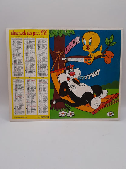 Calendrier Almanach des PTT Titi et Grosminet 1979