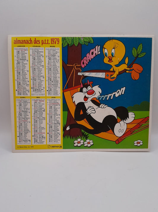 Calendrier Almanach des PTT Titi et Grosminet 1979
