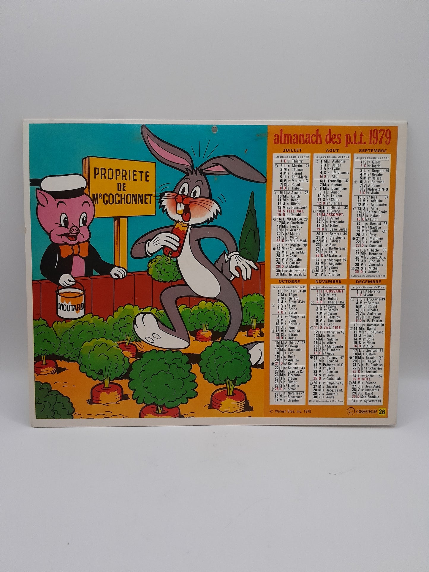 Calendrier Almanach des PTT Titi et Grosminet 1979