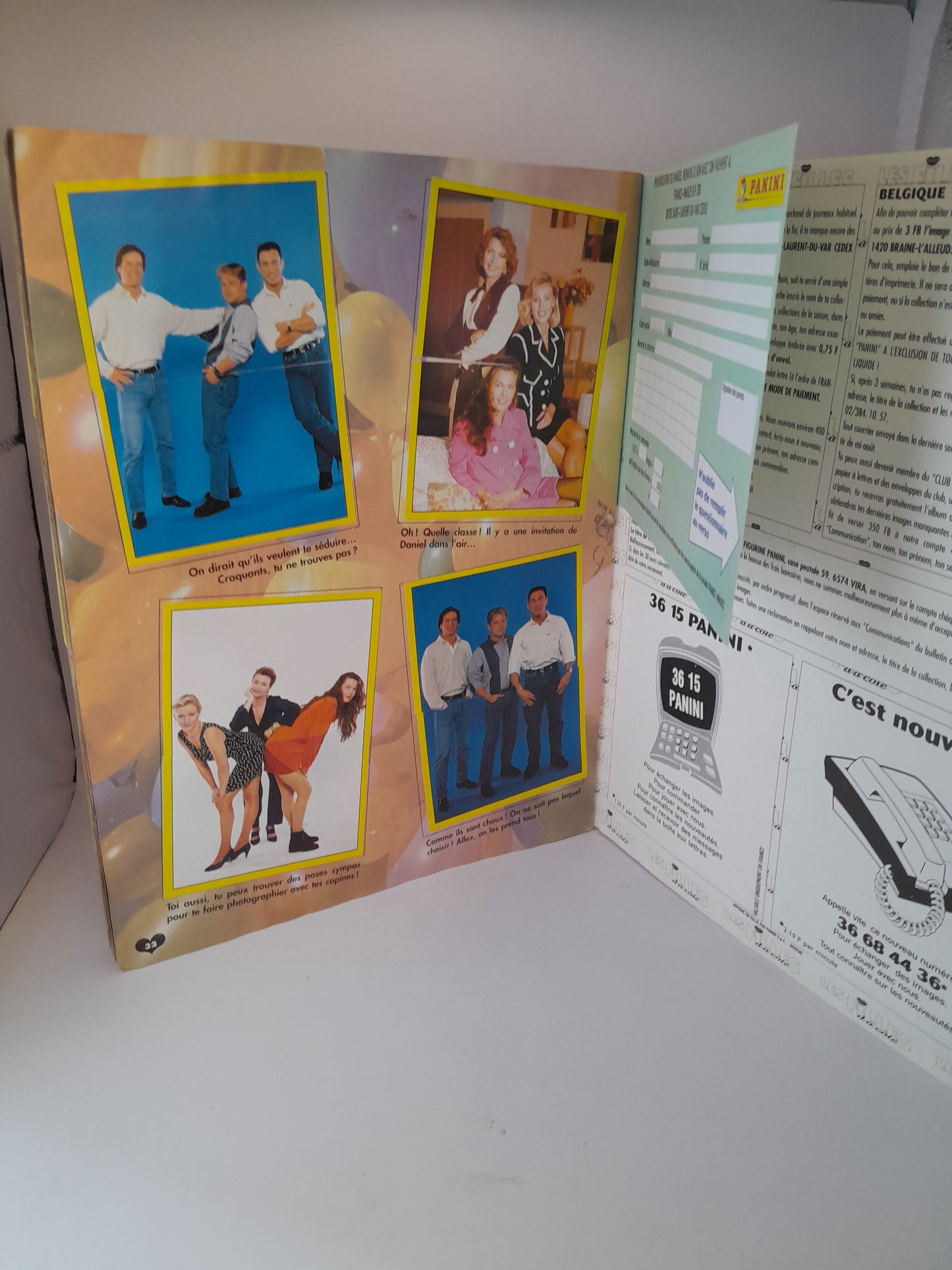 Album Panini de "Les Filles d'à côté" (1995) incomplet