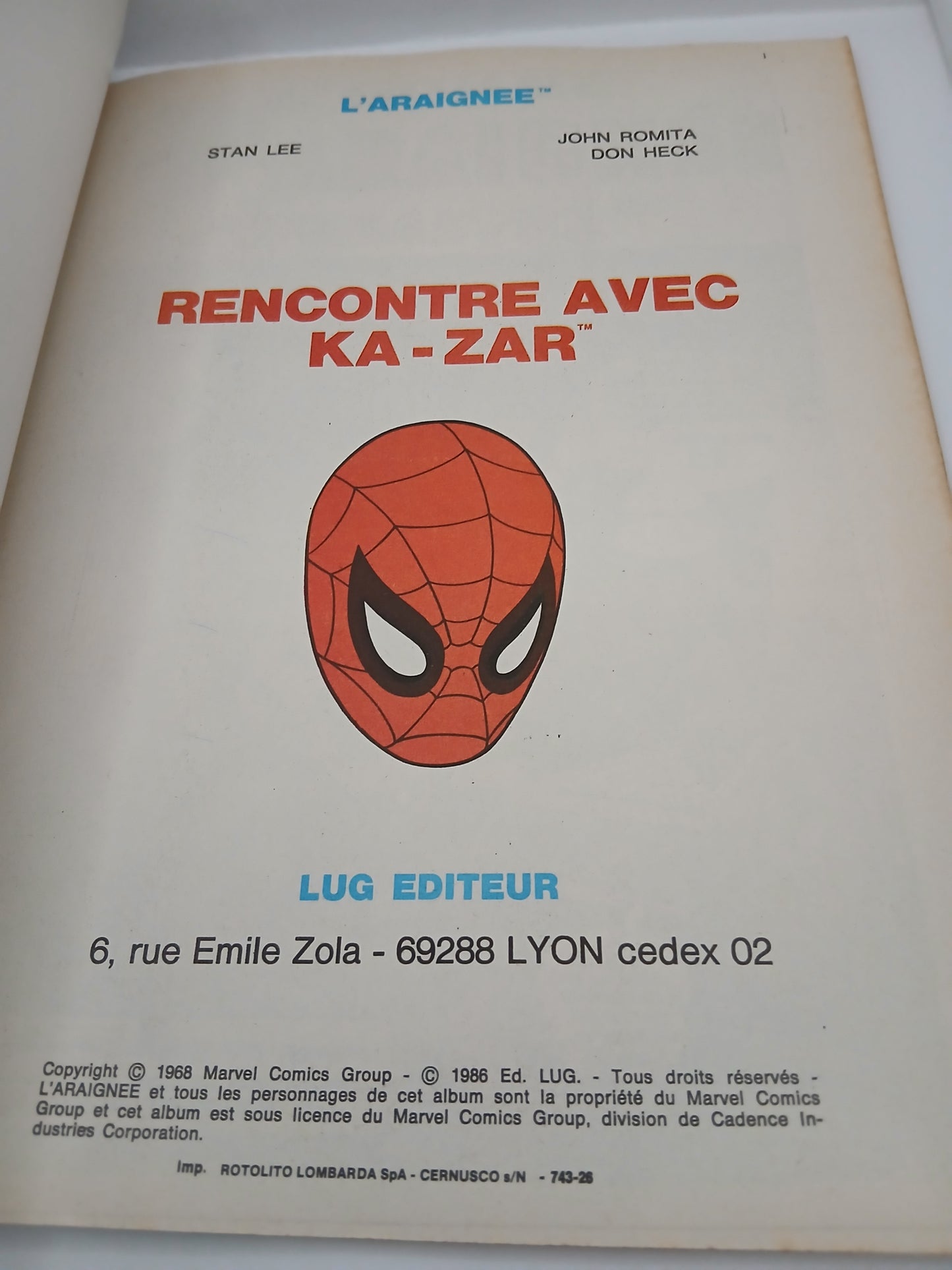 Bd Comics Strange Une aventure de l'araignée Rencontre avec Ka-Zar 1986