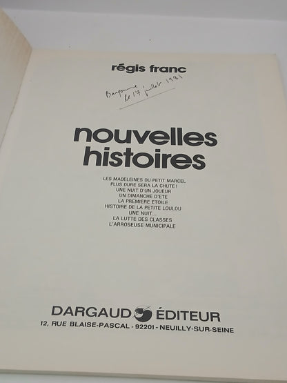 Bd Regis Franc Nouvelles histoires collection pilote 1978