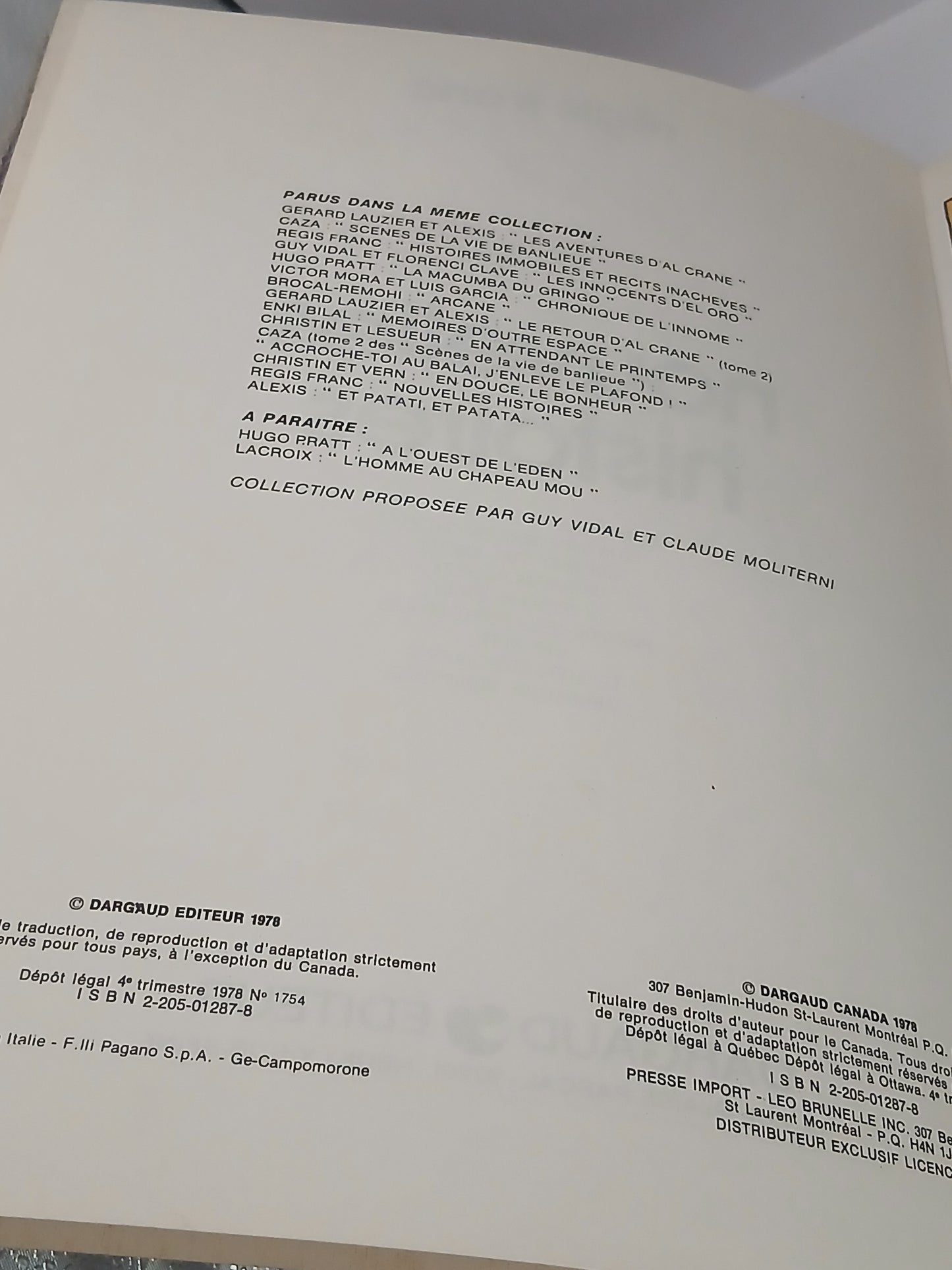 Bd Regis Franc Nouvelles histoires collection pilote 1978