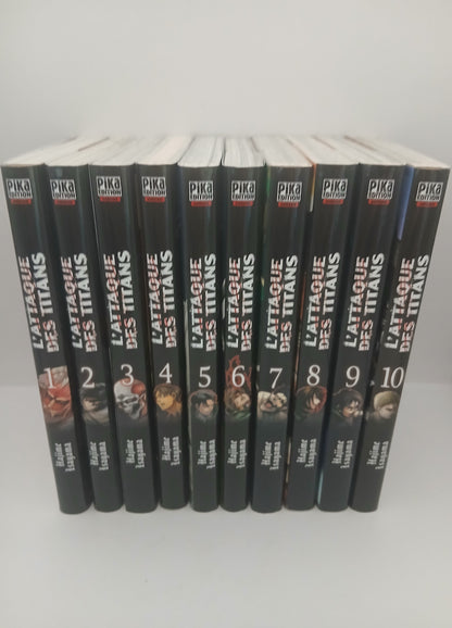 Lot 10 Manga L'attaque des Titans vol 1 à 10 Tbe