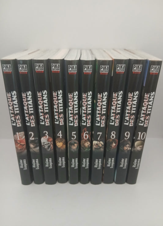 Lot 10 Manga L'attaque des Titans vol 1 à 10 Tbe