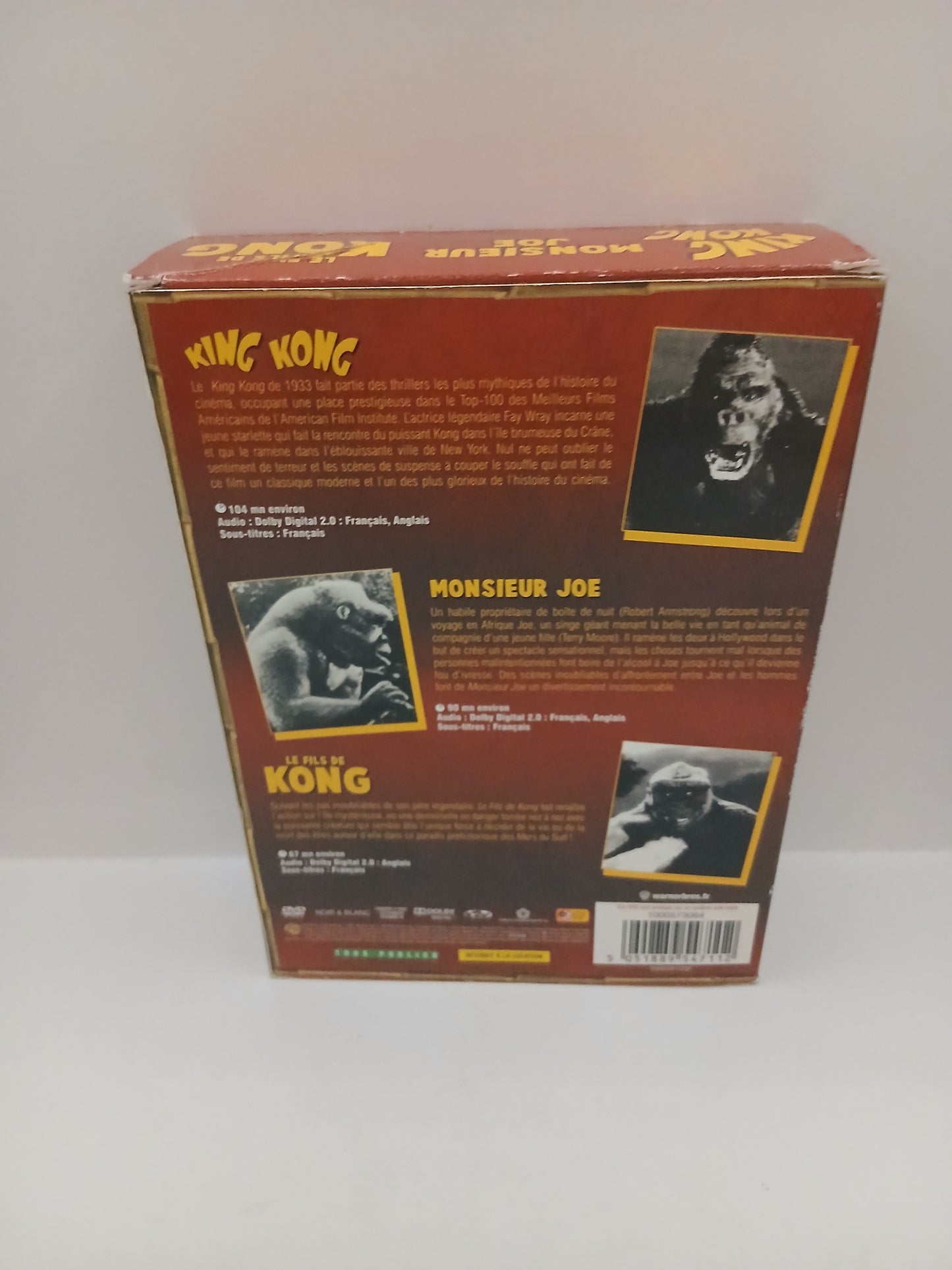 Coffret 3 dvd King Kong ,Monsieur Joe et le fils de Kong