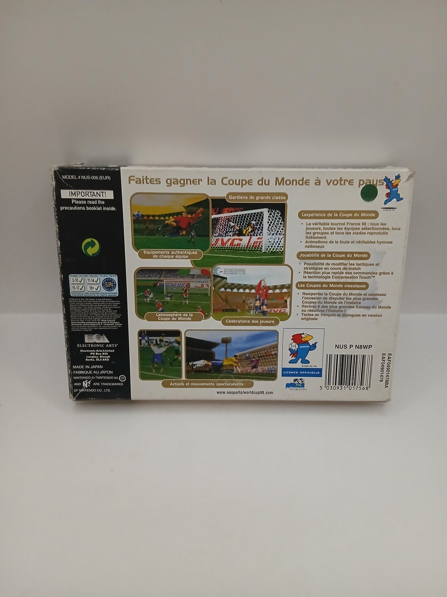 Boîte Jeu N64 Coupe du Monde 98