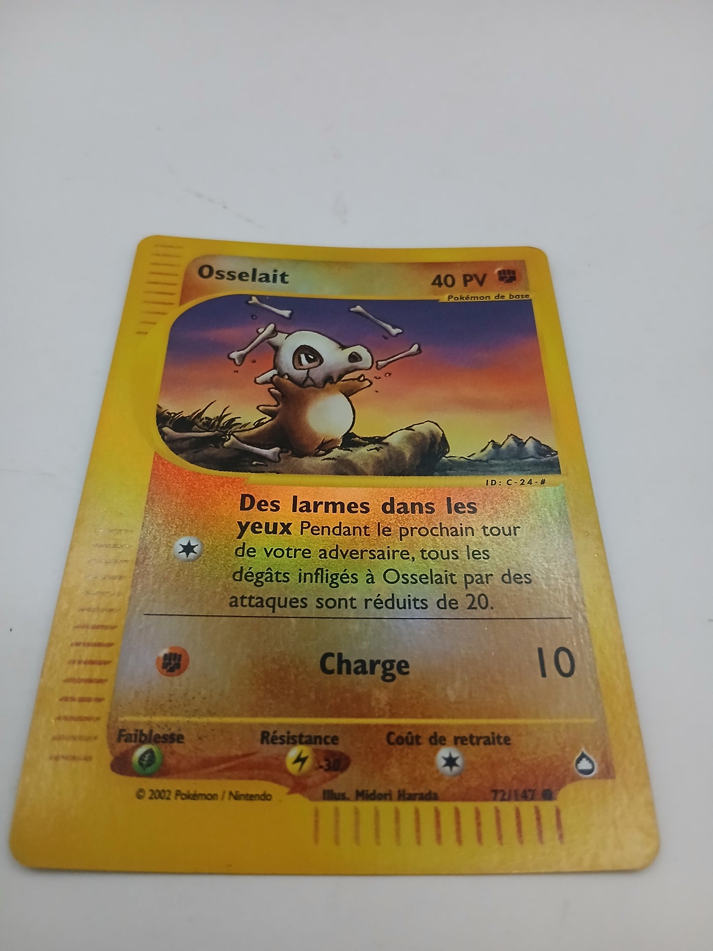 Carte Pokemon Aquapolis reverse Osselait 72/147