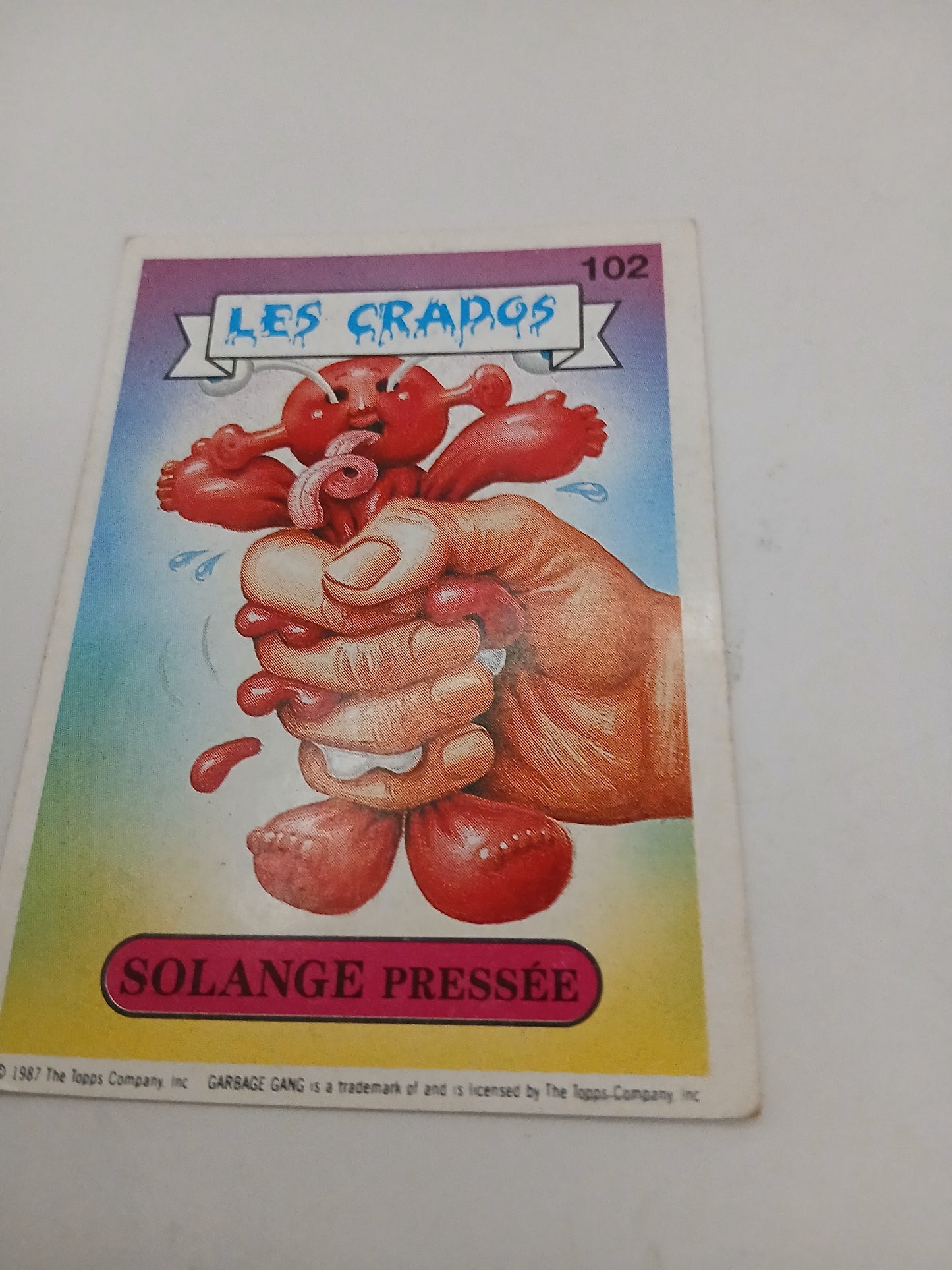 Sticker Les Crados Solange Pressée n°102 1987