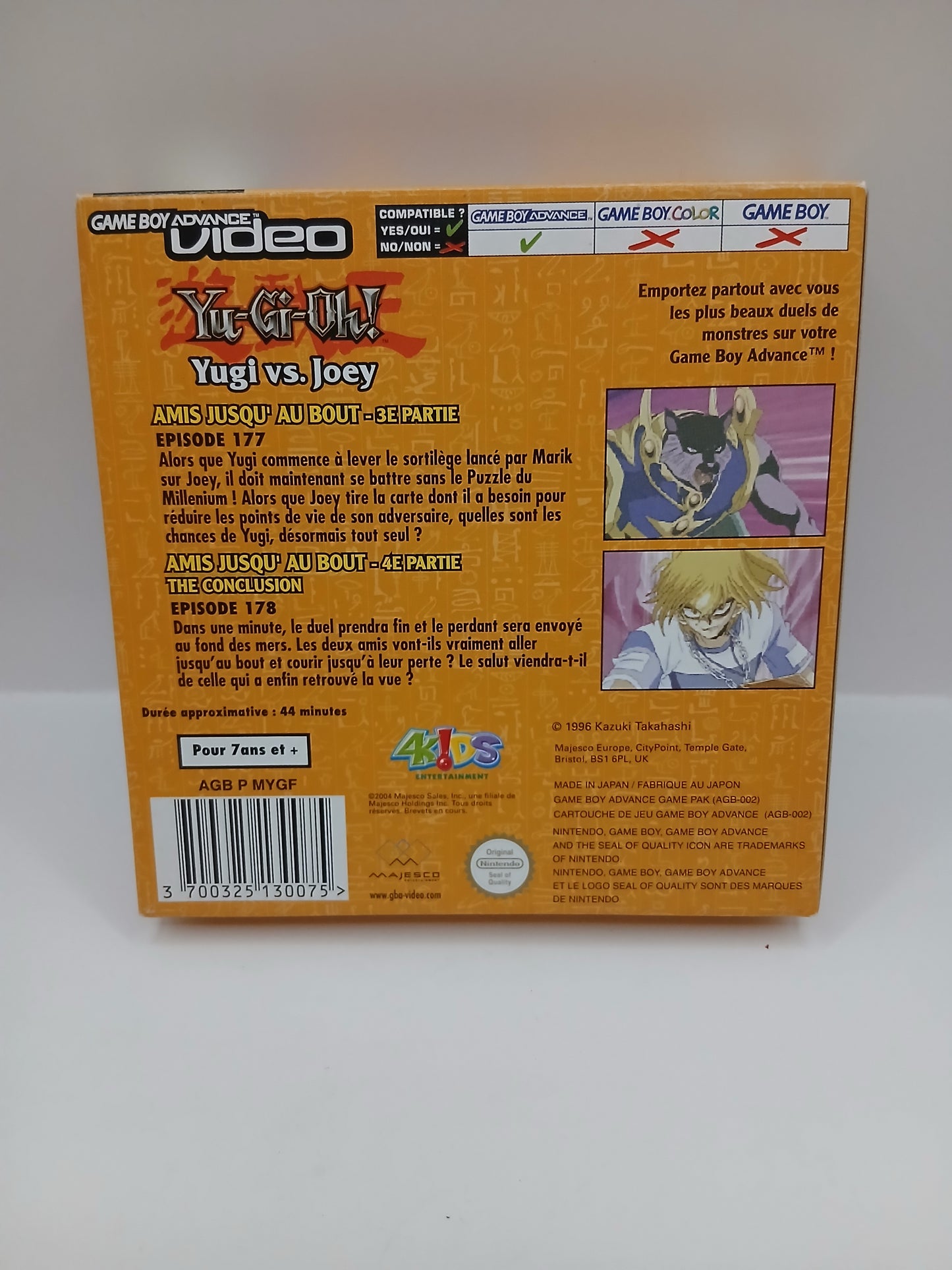 Game Boy Advance Vidéo Yu Gi Oh Yugi vs Joey neuf