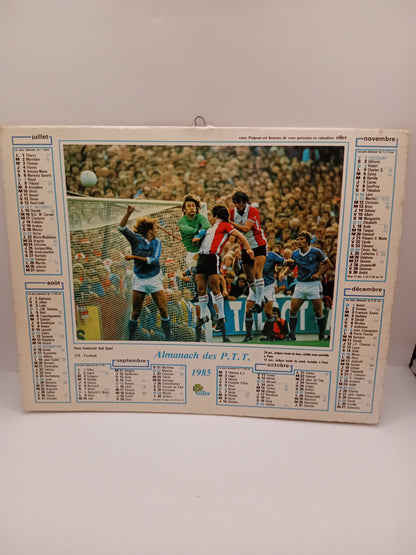 Calendrier P.T.T 1985 Foot/ Tennis Yannick Noah